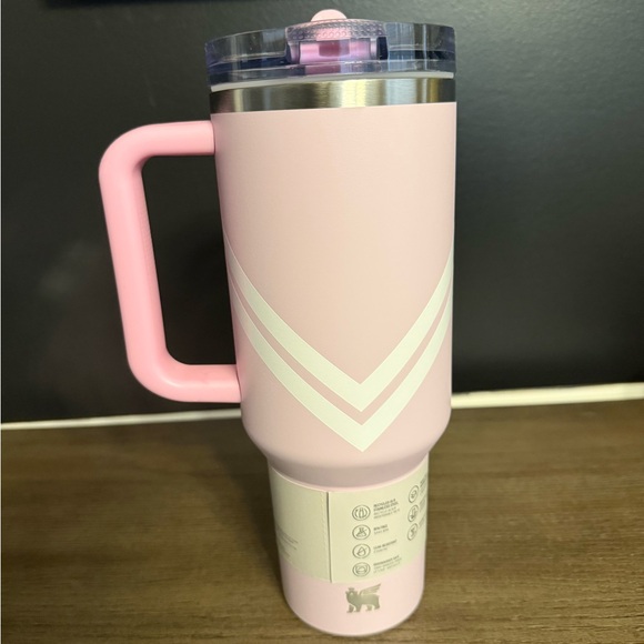 $$-SALE-$$ Stanley Pastel Pink Chevron Travel Tumbler with Handle 40oz - Picture 2 of 4